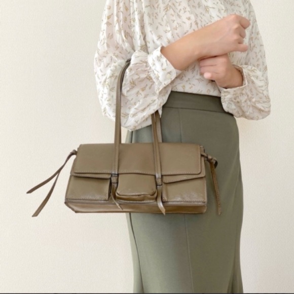 Zara Pocket Shoulder Olive Brown Bag - Picture 10 of 11